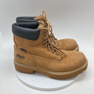 Timberland Pro Boots Mens 9 M Direct Attach Soft Toe Work Wheat Leather 65030